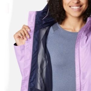 COLUMBIA Arcadia II Rain Jacket Lavender Long Sleeved Youth Medium